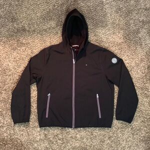 Tommy Hilfiger Men's Soft Shell Water Resistant Hooded Jacket size XL BLACK